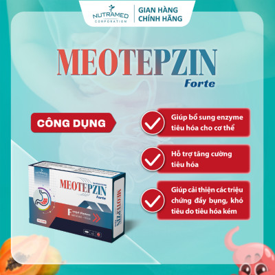 Viên uống Meotepzin Forte hỗ trợ giảm đầy bụng, chướng hơi, khó tiêu (30 viên) - Nutramed