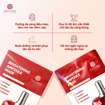 [MISS CANDY] Mặt Nạ Trẻ Hóa & Phục Hồi Da BRIGHTENING AMPOULE MASK Miss Candy (Hộp 5 Miếng x 25g)