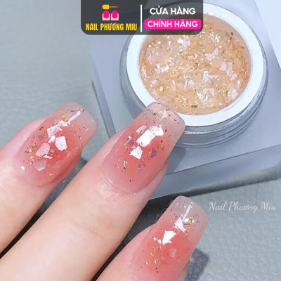 Gel Nhũ Tuyết Xà Cừ Lẻ 8g Làm Nail với Chất Gel Trong Suốt, Tạo Hiệu Ứng Lấp Lánh Độc Đáo, Dễ Sử Dụng Nail Phương Miu Sơn Gel