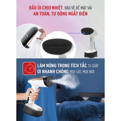 Bàn ủi hơi nước gập cầm tay tiện lợi Tefal DT3030E0-1300W - Hàng chính hãng
