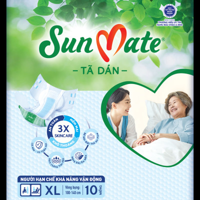 Combo 2 Tã Dán Người Lớn SunMate G2 Size XL10 (10 Miếng)