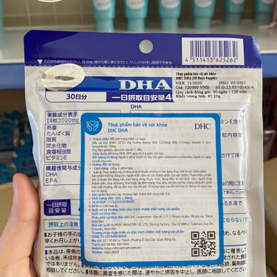 Viên uống bổ não DHC Nhật Bản bổ sung DHA 30 ngày ( hàng chính hãng, có tem phụ )