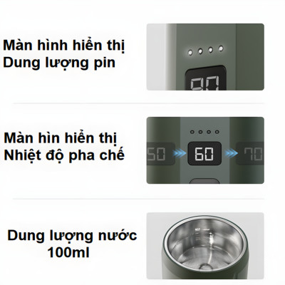 Máy pha cà phê dùng pin cầm tay Espresso 3 trong 1 HiBREW Thương hiệu Mỹ H4C - Pha nóng lạnh - HÀNG NHẬP KHẨU (BẢO HÀNH 12 THÁNG)