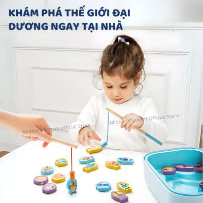 Đồ chơi câu cá nam châm bằng gỗ Mideer  Magnetic Fishing Toy cho bé