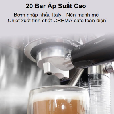 Máy pha cà phê Espresso bán tự động Espresso, Latte, Cappuccino thương hiệu HiBREW H13A - Hàng Chính Hãng