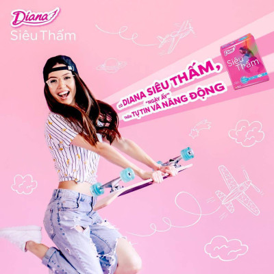 Combo 4 Băng vệ sinh Diana siêu thấm siêu mỏng cánh 20 miếng/gói