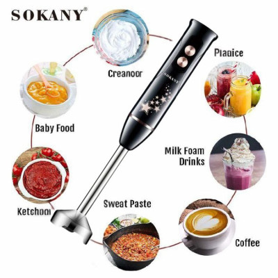 Máy xay cầm tay SOKANY SK02013, công suất 600W nhỏ gọn chống văng tiện lợi dễ vệ sinh - HÀNG CHÍNH HÃNG 