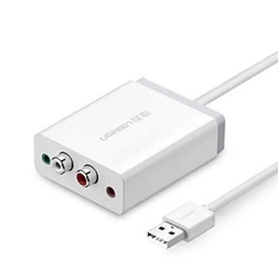 Ugreen 30521 1M màu Trắng Bộ chuyển USB 2.0 sang 2 đầu bông sen + Loa + MIC 30521  Hàng chính Hãng