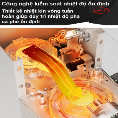 [Hàng Nhập Khẩu] Máy pha cà phê Cappuccino, Ristretto, Espresso, Latte chuyên nghiệp, thương hiệu Mỹ cao cấp HiBREW - H13