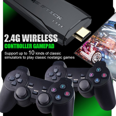Bộ Máy Retro Gamestick M8 64G 2 tay cầm kết nối HDMI cho màn hình Tivi máy tính máy chiếu hàng nhập khẩu