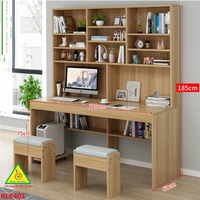 Bàn làm việc, bàn học  liền kệ gỗ MDF BLK401 - Nội thất lắp ráp Viễn Đông Adv