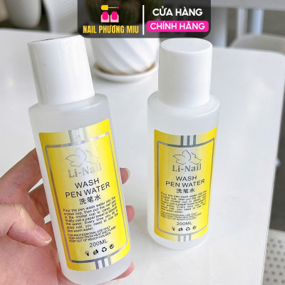 Nước Rửa Cọ Li-Nail Siêu Sạch 200ml Làm Sạch Cọ Đắp Bột Gel Vẽ, Giữ Lông Cọ Mềm Mại, Phụ Kiện Chuyên Dùng Làm Nail Phá Gel
