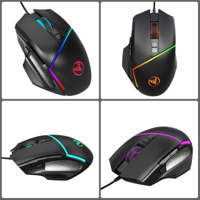 Chuột Gaming macro A876 Led RGB 6400dpi cho máy tính laptop hàng nhập khẩu