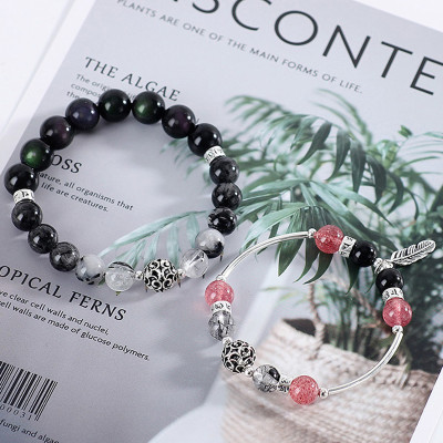 Vòng cặp nam nữ đá thiên nhiên phối charm bạc - Ngọc Quý Gemstones