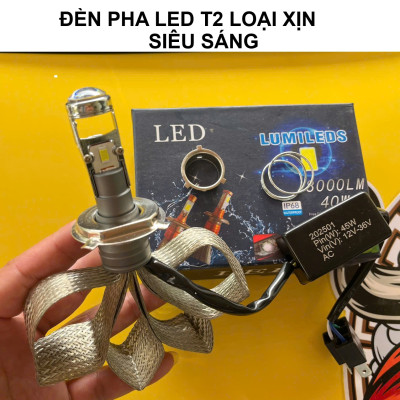 Đèn Pha LED Bi Cầu T2 Siêu Sáng – Lắp Xe Máy Ô Tô Dễ Dàng, Không Cần Độ Chế Siêu Bền