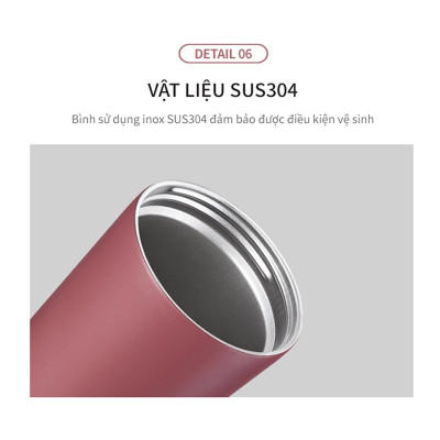 Bình giữ nhiệt Lock&Lock Bucket Tumbler Nắp bật không ống hút - Màu xanh navy LHC4269NVY 540ml - Hàng chính hãng thép không gỉ quai xách tiện lợi - JoyMall