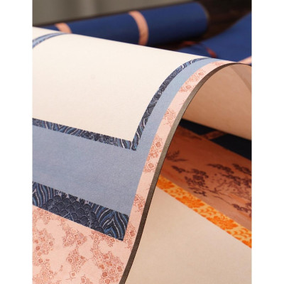 Biểu bồi trục in viền 34x93cm dùng viết thư pháp phong cách thư đạo Nhật