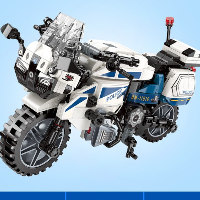 Bộ đồ chơi xếp hình mô hình Xe máy cảnh sát 11016 - QMAN