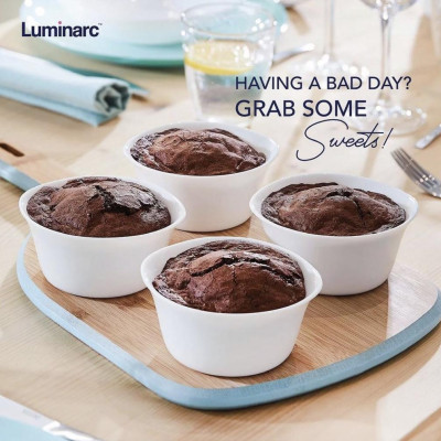 Bộ 4 khay nướng thủy tinh mini Luminarc Smart Cuisine 11cm - N3295*4, dùng lò nướng, lò vi sóng | Hàng chính hãng