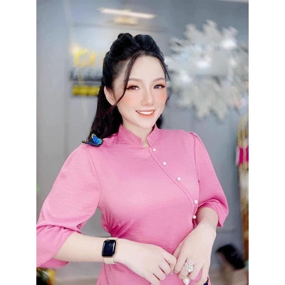 thời trang nữ, lụa cổ tàu đính bướm, đồ đi chùa, đồ lam cao cấp