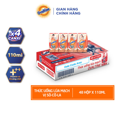 Thùng 48 hộp thức uống lúa mạch hương vị socola Ovaltine 110ml