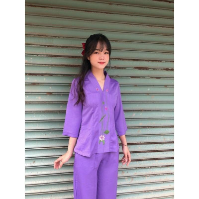 ĐỒ LAM ĐI CHÙA PHÁP PHỤC PHẬT GIÁO Bà Lai Lụa