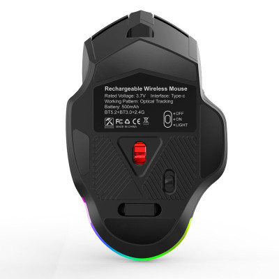 Chuột led gaming không dây X11 -  Bluetooth + Usb Wireless 2.4G - Pin sạc cổng typeC - Chống ồn - chống mỏi cổ tay - Hàng nhập khẩu