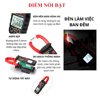 ANENG ST184 Ampe Kìm Kỹ Thuật Số Auto-Ranging (Tự Động Đo), Vạn Năng Kế True-RMS, Dụng Cụ Đo Điện Chuyên Dụng, hàng nhập khẩu