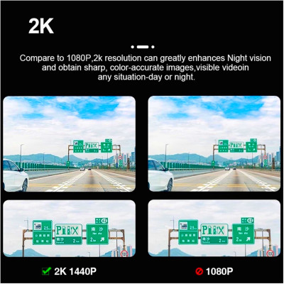 Camera Hành Trình Q3 2K QHD IPS 3.0 Inch 30fps 32GB Night Vision Vỏ Nhôm Nguyên Khối Quay Phim Cực Nét