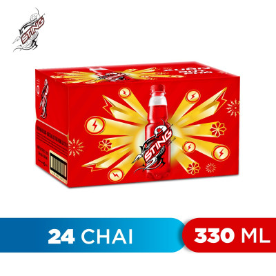 Thùng 24 Chai Nước Tăng Lực Sting Đỏ Dâu (330ml/Chai)