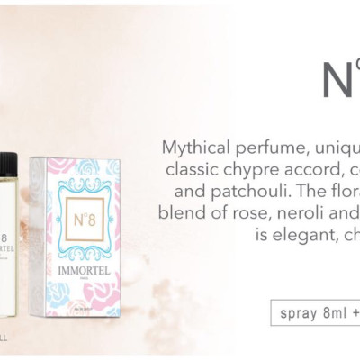 Nước Hoa IMMORTEL No8 (GỒM CHAI XỊT 8ML + CHAI NẠP 12)