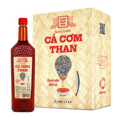 Đặc Sản Phan Thiết - [Thùng 6 Chai] Nước Chấm Cá Cơm Than Làng Chài Xưa Chai Nhựa Cao Cấp 1 Lít/Chai Đặc Biệt Thanh Dịu An Toàn Tiết Kiệm