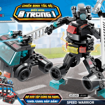 Bộ 8 Đồ Chơi Lắp Ráp Chiến Binh Tốc Độ Biến Hình 8 Trong 1 - Speed Warrior - Toys&Joys 8539 (886 Mảnh Ghép)