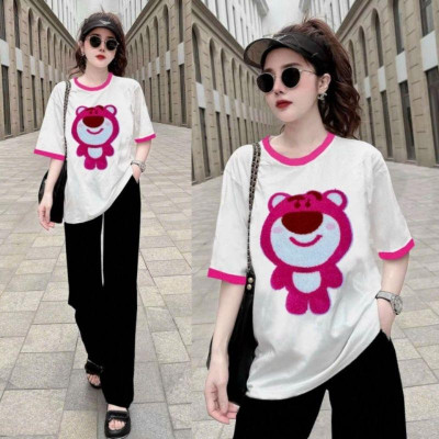 Sét đồ bộ nữ cao cấp quần ống suông kèm áo thêu hình siêu kute mẫu mới chất bao dep9ư r