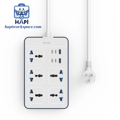 Ổ điện hàng chính hãng WiWU Power Strip PS524 20W GaN 11-in-1 Wi-S006, đa chức năng