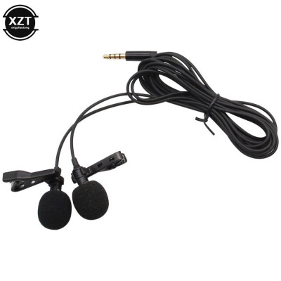 Cặp micro cài áo cho Camera, Gopro, Smartphone Micro kẹp áo thu âm đôi dùng cho điện thoại, laptop, máy tính bảng - Hàng Nhập Khẩu
