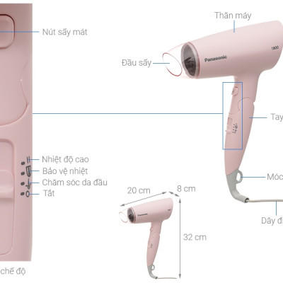 Máy sấy tóc Panasonic EH-ND37-P645 - 1800W  - HÀNG CHÍNH HÃNG