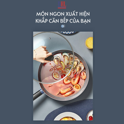 Chảo xào chống dính lòng sâu vân đá cao cấp Mitomo Cooker King siêu bền- Hàng chính hãng