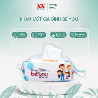 Combo 10 Gói  Khăn ướt đa năng Be You vải không dệt rayon loại 1 80 miếng (13.5x20cm) không hóa chất