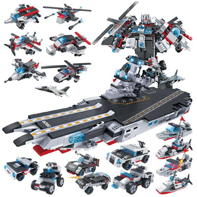 Đồ chơi lắp ráp trẻ em bằng nhựa ABS an toàn -Tàu chiến MECH và SIEU ROBOT BẢO VỆ TRÁI ĐẤT-  