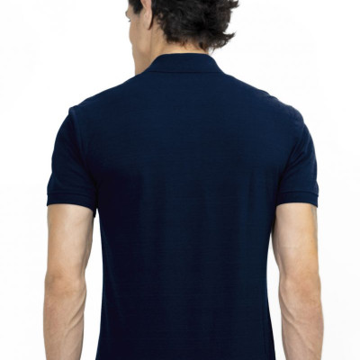 Áo thun Polo melange dệt chìm xương cá không túi đen bích NATMMNMCSR210114N