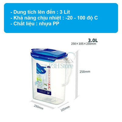 Bình đựng nước loại lớn Lock&Lock dung tích 3L HAP607 dùng đựng nước trái cây