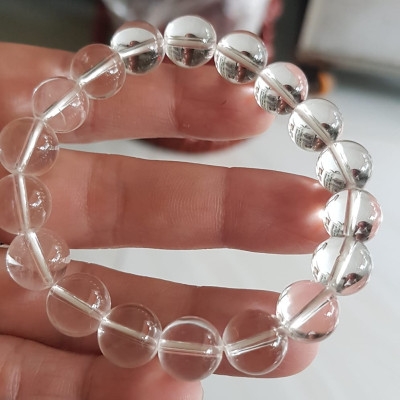 Vòng tay phong thủy may mắn đá thạch anh trắng tự nhiên rẻ đẹp Size vòng 10mm hay 10li chuẩn hợp Nữ mệnh kim mệnh Thủy Đá thạch anh trắng tự nhiên đeo tốt sức khỏe, tim mạch, may mắn thuận lợi công việc cuộc sống ạ