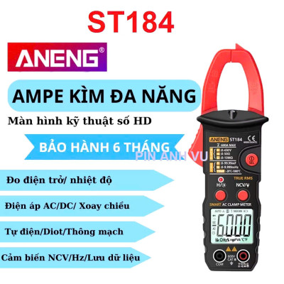 ANENG ST184 Ampe Kìm Kỹ Thuật Số Auto-Ranging (Tự Động Đo), Vạn Năng Kế True-RMS, Dụng Cụ Đo Điện Chuyên Dụng, hàng nhập khẩu