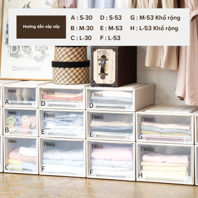 TENMA Hộp Lưu Trữ Quần Áo FC53 JAPAN QUALITY, Có Thể Xếp Chồng, Bánh Xe Bán Rời, Nhiều Kích Cỡ