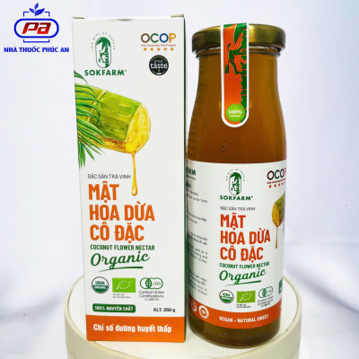Mật hoa dừa cô đặc hữu cơ Sokfarm 250g - 1,4kg - chuẩn organic, thay thế mật ong, thơm ngon ngọt thanh