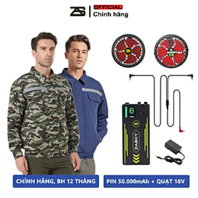 [BÁN CHẠY] Áo Điều Hòa Nhật Bản ZASKY  Cao Cấp, Pin Nhật 40.000mAh, Quạt 12V Không Chổi Than Thời Gian Sử Dụng 17-20 Tiếng, BH 1 Năm