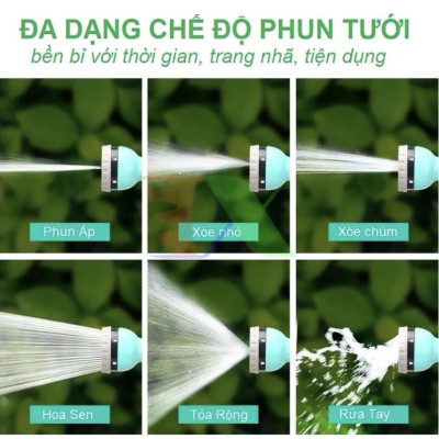 Bộ cuộn ống tưới 12m kèm vòi tưới 6 chế độ