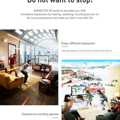 Hàng Chính Hãng - Kính Thực Tế Ảo VR Shinecon G04BS Model 2021 Tai Nghe Kết Nối Bluetooth Hỗ Trợ Điện Thoại 6.5 Inches