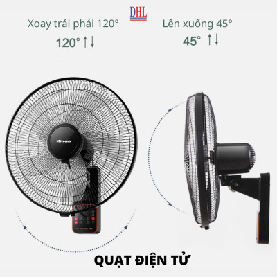 Quạt treo tường điều khiễn từ xa remote Mitomo FTT-60AE hàng chính hãng